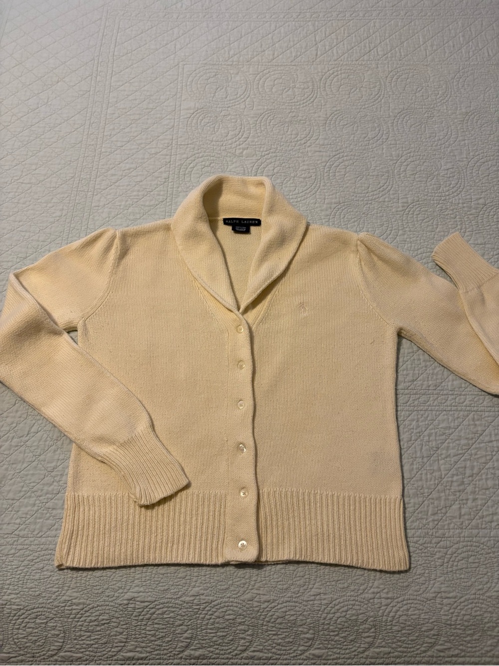 Ralph Lauren shawl neck cardigan. Size small-medium.